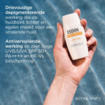 کرم ضد آفتاب ضد لک بی رنگ اکتیو یونیفای ایزدین Foto Ultra 100 ISDIN Active Unify Fusion Fluid